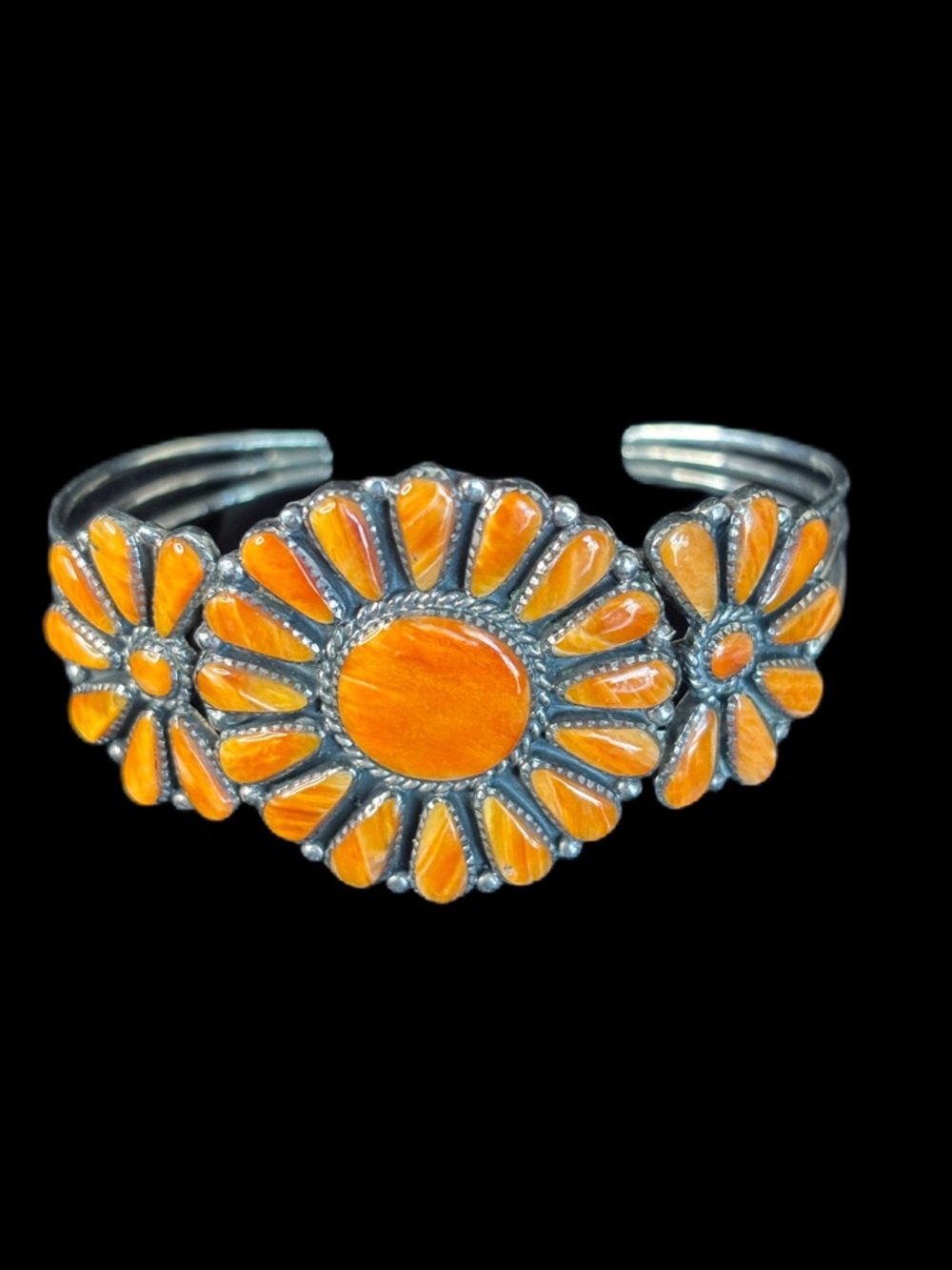 Handcrafted Orange Spiny Cuff Bracelet - Native American Inspired